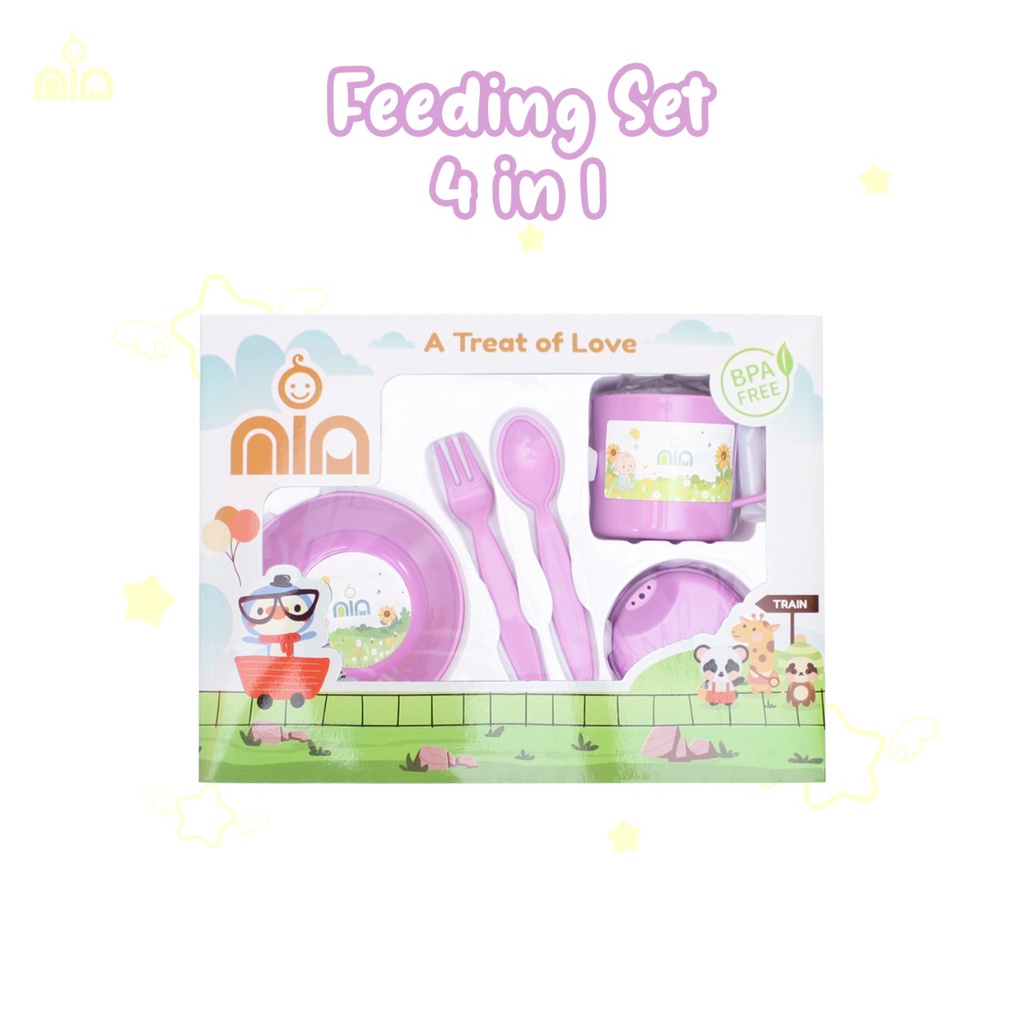 PROMO 7.7 SALE !!! Fedding set makan nia kecil - Tempat Makan Bayi Nia Murah - Feeding Bayi Set