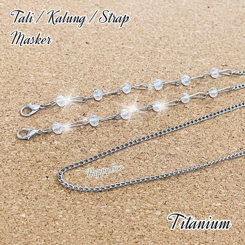 tali masker kalung masker strap masker tali kalung kacamata / masker face mask strap stainless hitam