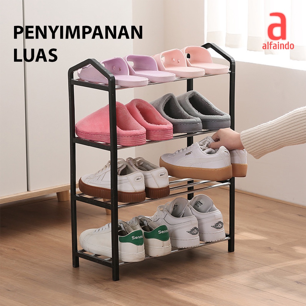 Alfaindo Rak Sepatu Portable Susun Rangka Besi RS005 Murah Kuat Praktis