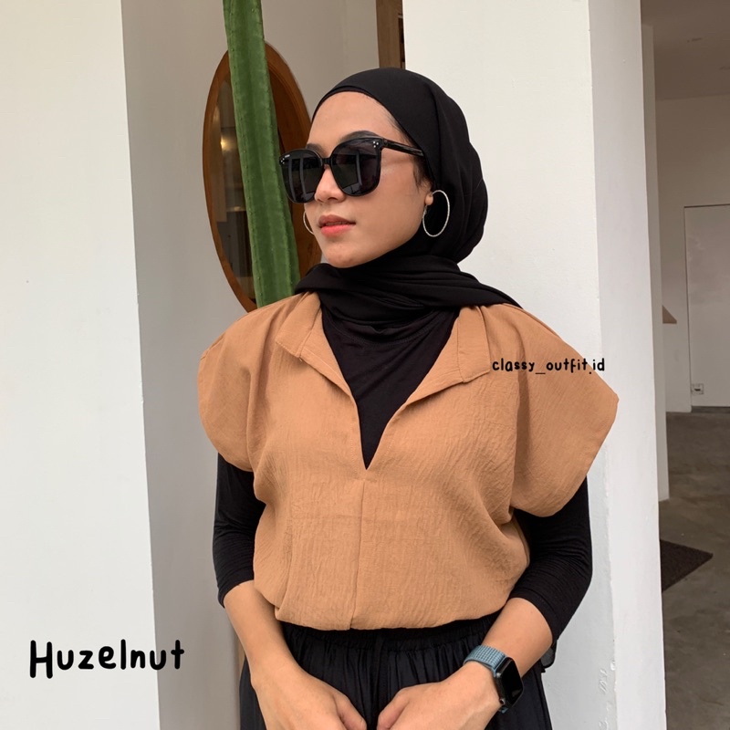 SEIRA BLOUSE CRINKLE // kemeja blus wanita rayon Crinkle untuk kerja Outfit kekinian hitz