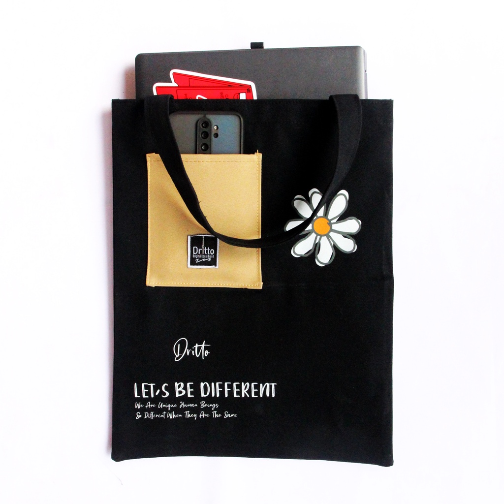 Tote Bag Flowers Different - Totebag Kuliah - Dritto