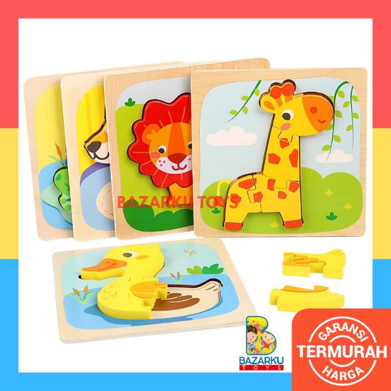 Mini Chunky Puzzle Ver 3 Puzzle Kayu Wooden Puzzle Anak Puzzle 3D Puzzle Mini Mainan Balita Mainan Edukasi