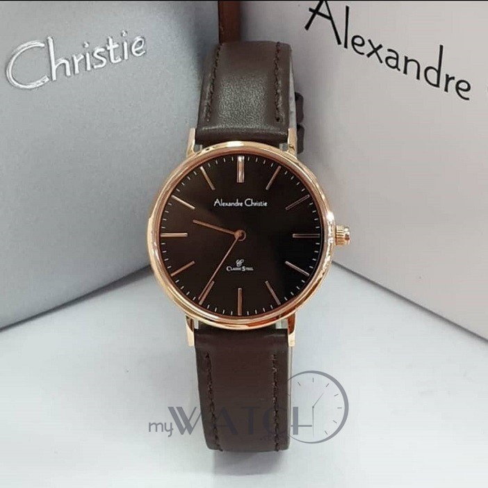 Jam Alexandre Christie Wanita AC 8625 Brown Black