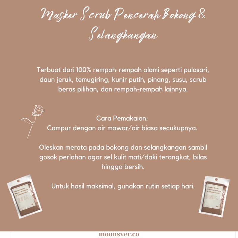 Masker Scrub Pencerah Bokong dan Selangkangan Terbuat dari 100% Rempah-Rempah Alami COD