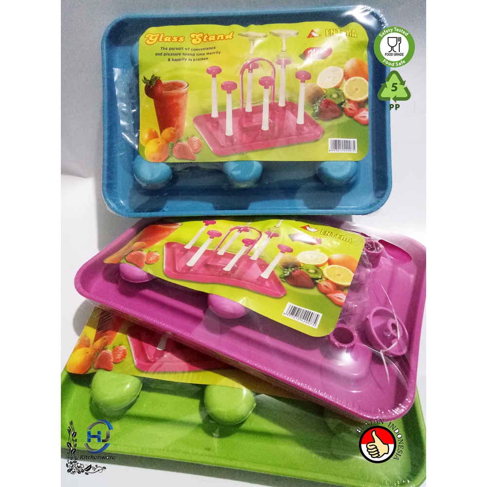 Stand Gelas 6 Stick Entera / Glass Stand / Tempat Gelas Cangkir / Murah