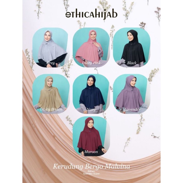 KERUDUNG BERGO / HIJAB ETHICA / KERUDUNG BERGO MALVINA  ETHICA HIJAB