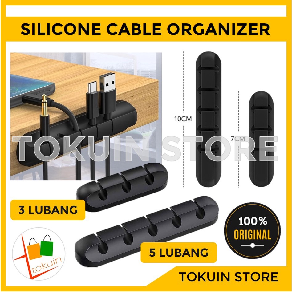 Cable Organizer Klip Penjepit Kabel Silikon Flexible Cable Management