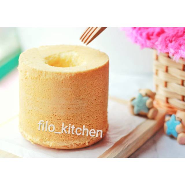 

Bolu chiffon mini (10cm ) polos dan topping