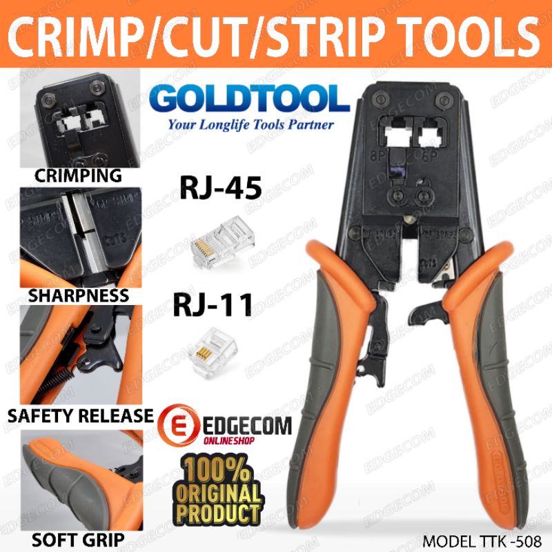 GOLDTOOL Crimping Tool Double RJ45 dan RJ11 TTK-508 / Tang Crimping