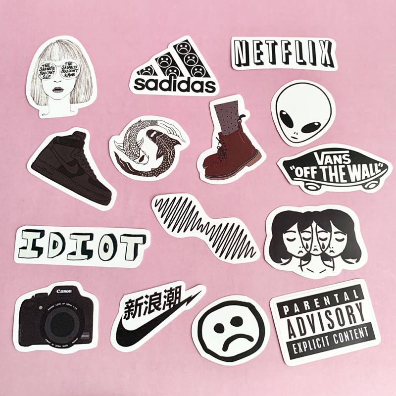 Sticker Tumblr Aesthetic Black Pack Shopee Indonesia