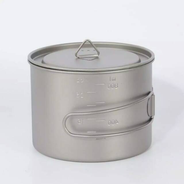 Tomshoo titanium pot 1100ml ultralight portable mini camping outdoor with lid foldable