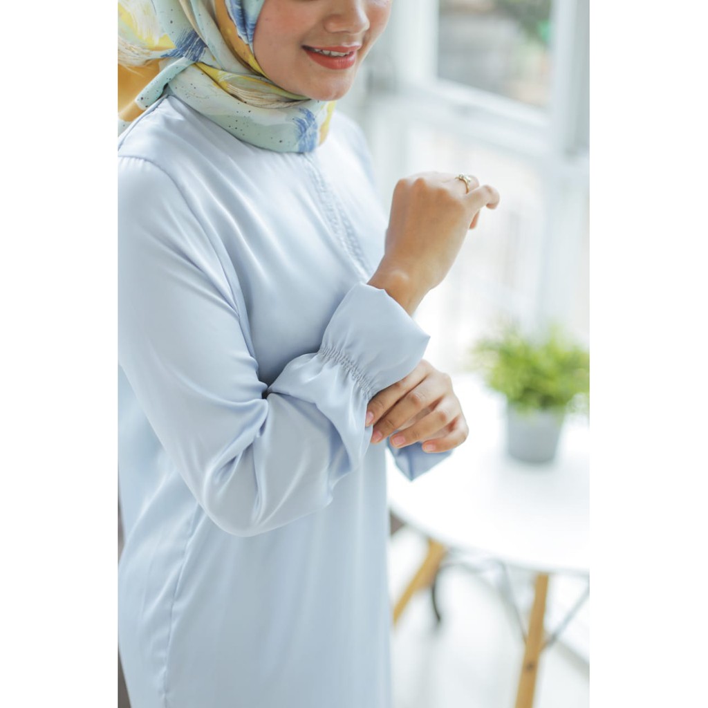 baju hijab bandung rafaizoutfit / dress muslim / tunik ismi / color birru langit muda