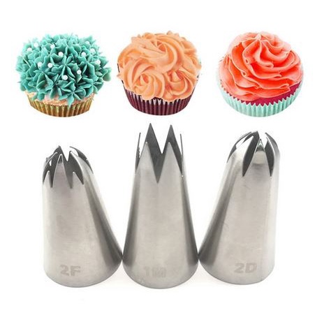 Flower #1M #2D #2F Icing Piping Nozzles (3pcs)