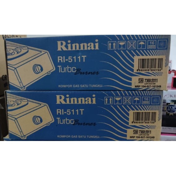 Rinnai Kompor Gas 1 Tungku RI 511T Stainless Steel Api Turbo RI-511 T