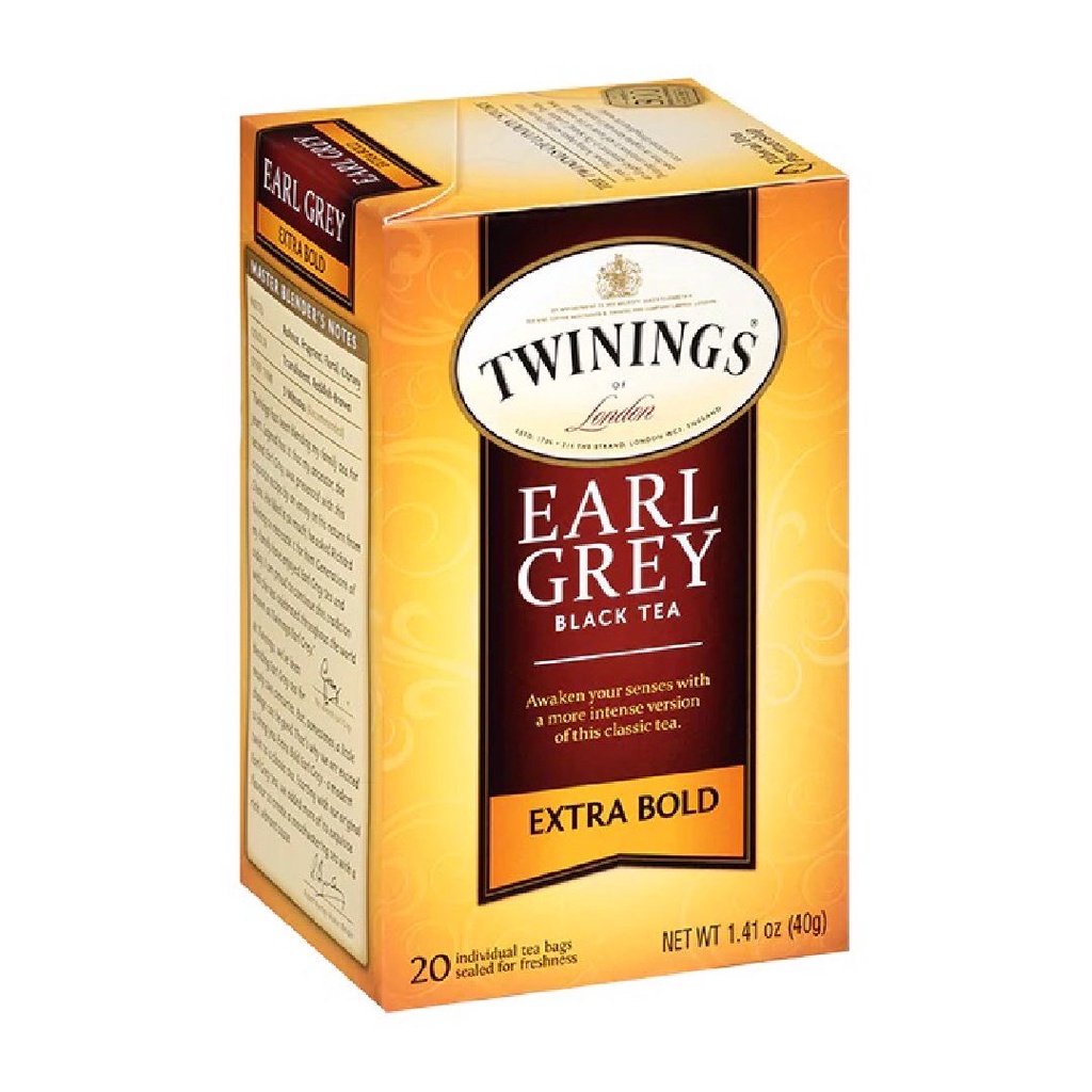 

Teh Twinings Earl Grey Black Tea Classic Extra Bold 20 x 2 Gram