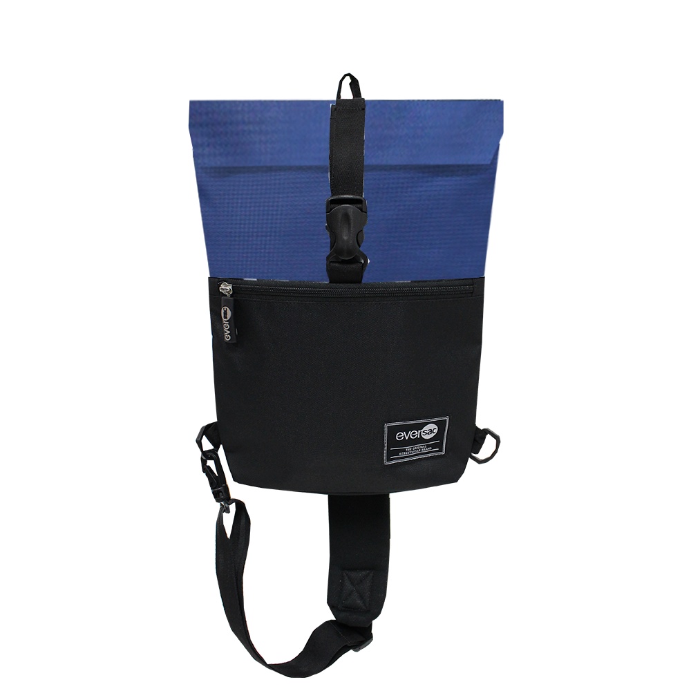 Eversac Ara One Shoulder Navy Dolby Black