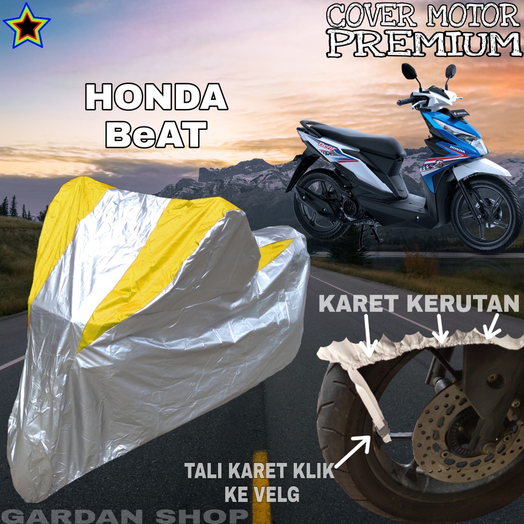 Sarung Motor HONDA BEAT Silver KUNING Body Cover Honda PREMIUM