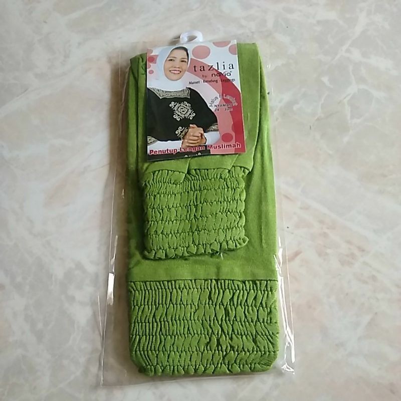 manset tangan kerut pendek /manset tangan original TAZLIA/manset SMOKE-Hijau