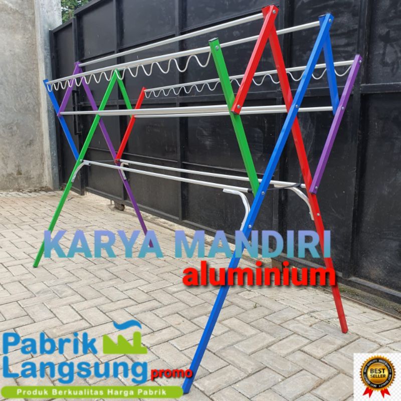 PROMO - Jemuran Baju / Pakaian / Handuk Aluminium Warna - 180 CM / 1,8 Meter / 1,8 M / Rainbow