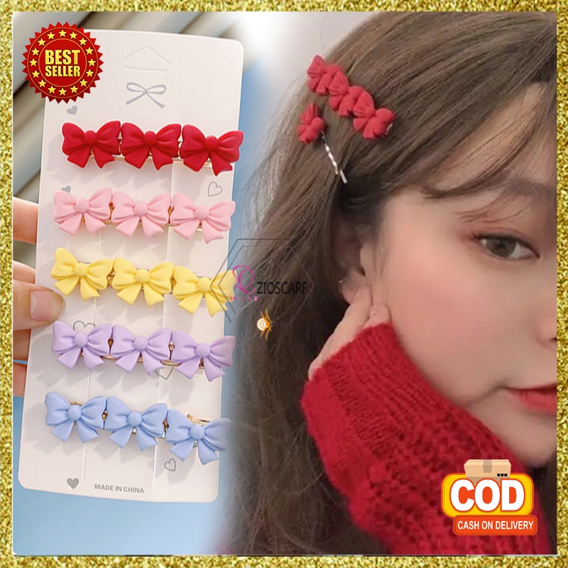 Jepit Rambut Korea Anak Perempuan Motif Pita Kecil 1 Set 2 Pcs Aksesoris Rambut Wanita motif Lucu Import AK132