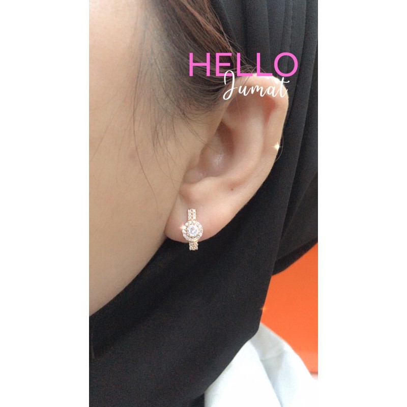 Anting Anting Perak 925 Asli Gold Bulat