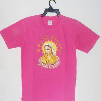 Kaos Pria dan Wanita Dewasa Katun Combed Dingin Sablon Rohani Katolik Bunda Maria SP 6