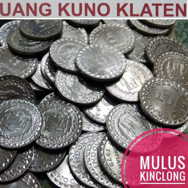 Kinclong Rp 5 rupiah 1979,1996 KB kecil uang kuno koin logam jadul lawas duit lama mahar 20