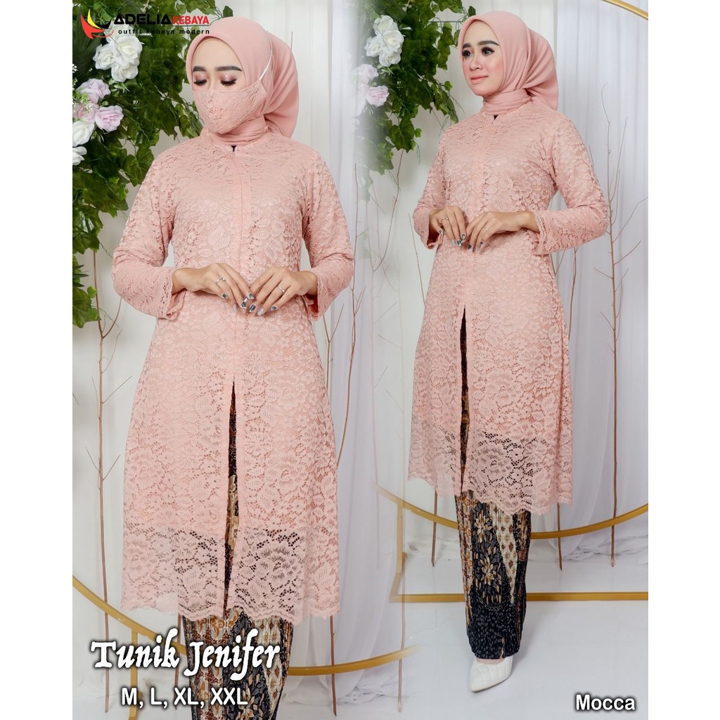 Kebaya Tunik Jenifer / Tunik Busui Brukat Modern / Kebaya Seragam Keluarga / Kebaya Brokat Premium / Kebaya Kekinian