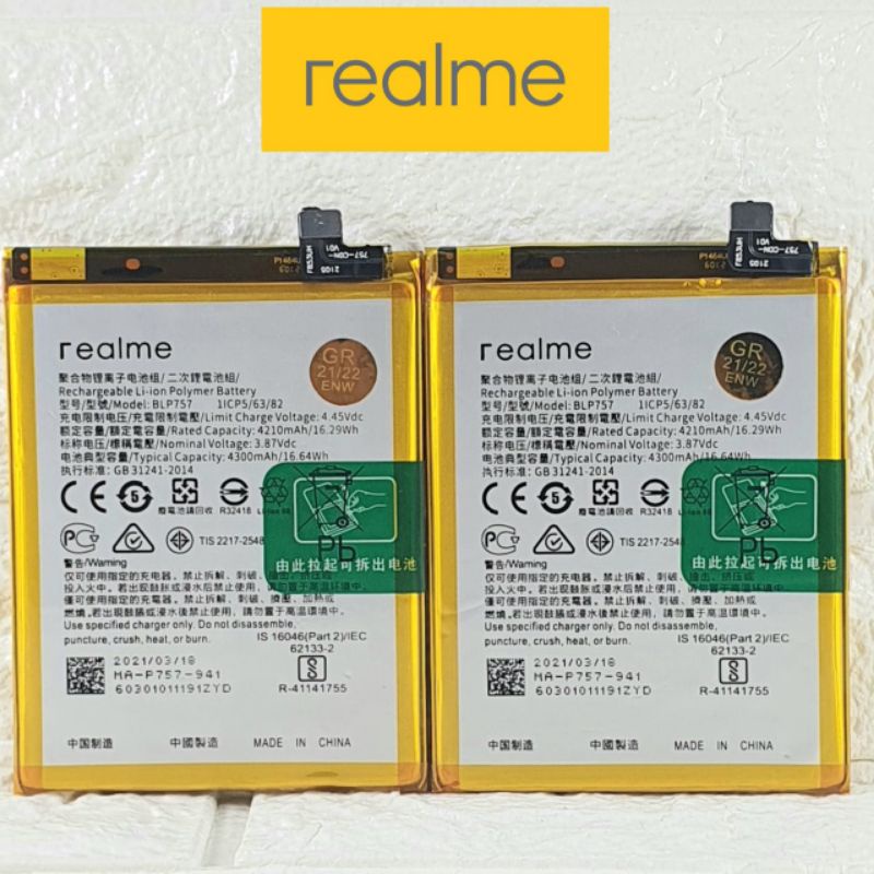 Baterai Original REALME BLP757 BLP-757 Realme Narzo Realme 6