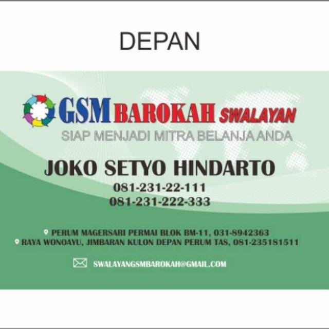 

Kartu Nama Bolak Balik, laminasi glosy /doff, 5 Box