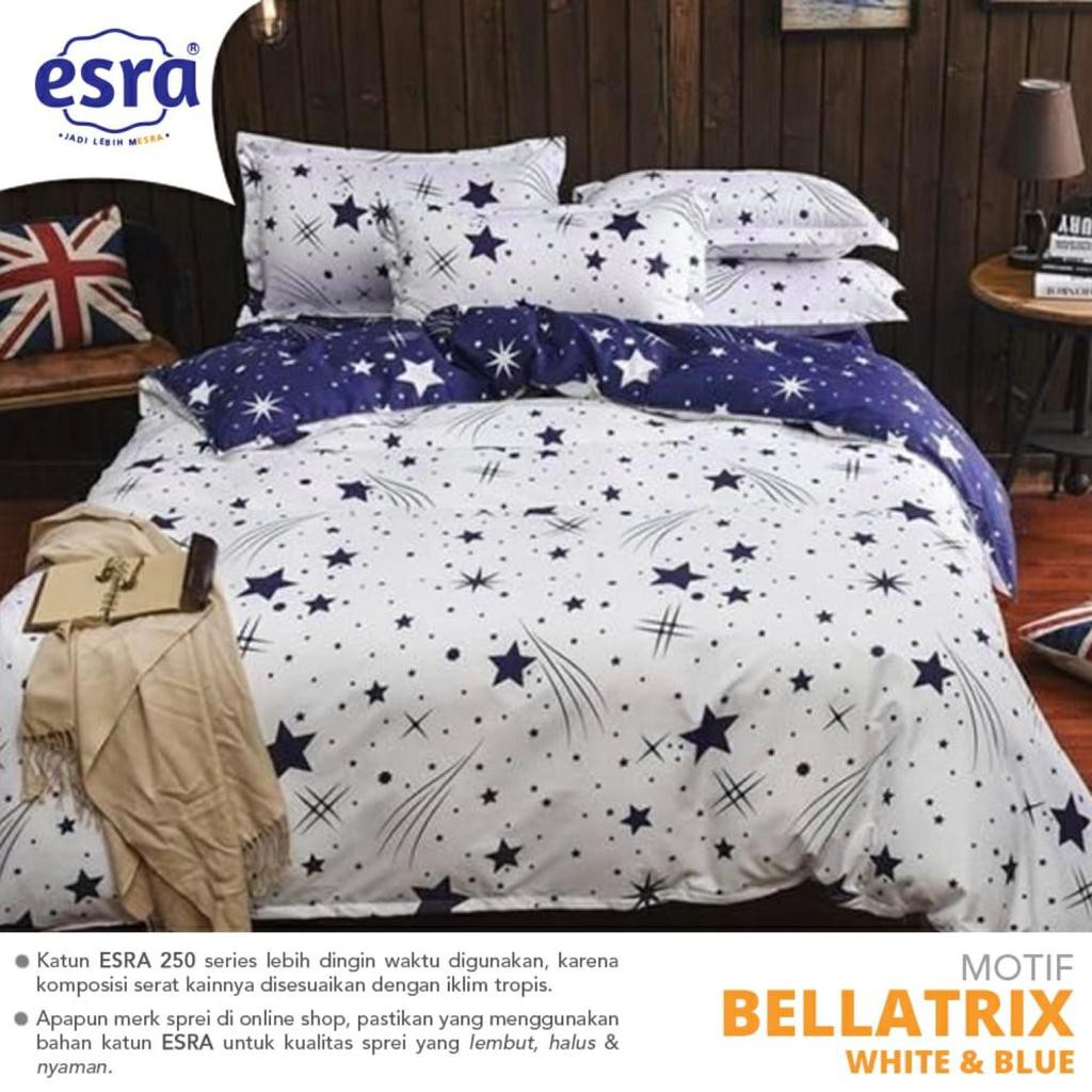 Sprei Anti Geser Katun Lokal CVC | Rasi Bintang Belatrix Putih &amp; Shooting Star | ukuran 90 100 120 160 180