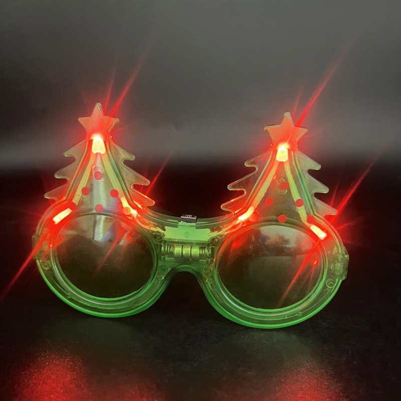 Kacamata LED Flash Bentuk Butterfly Knot / Christmas Tree / Reindeer Untuk Hadiah Pesta Natal