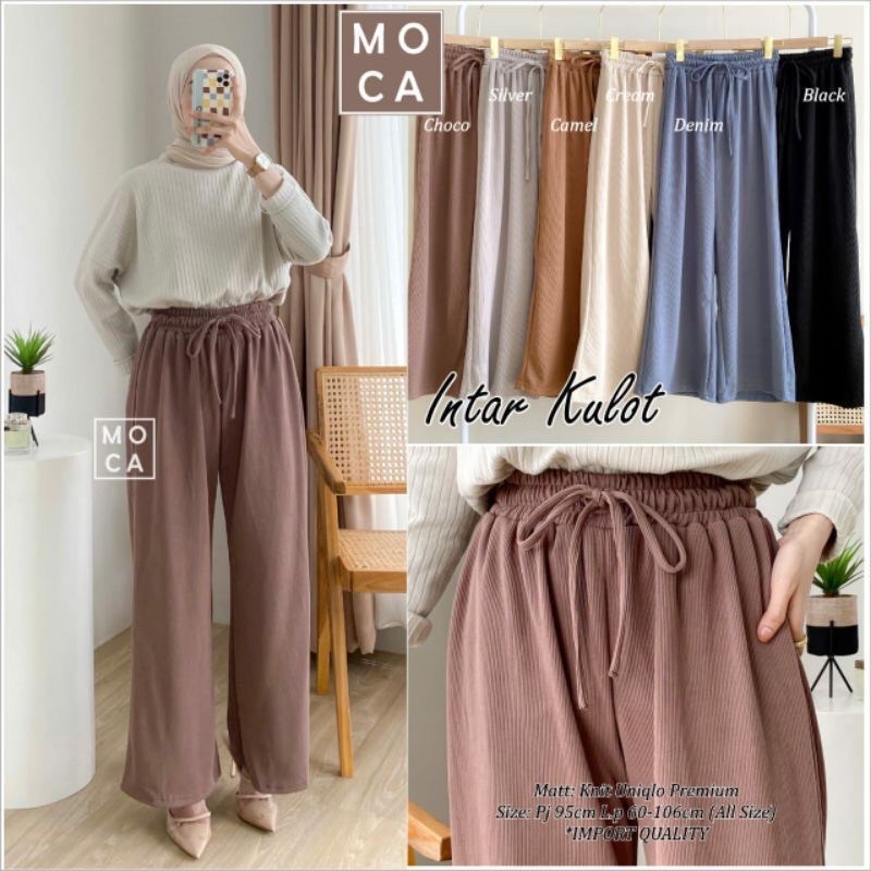 Celana Kulot Knit Wanita Bawahan Knit Premium Murah Fashion Solo