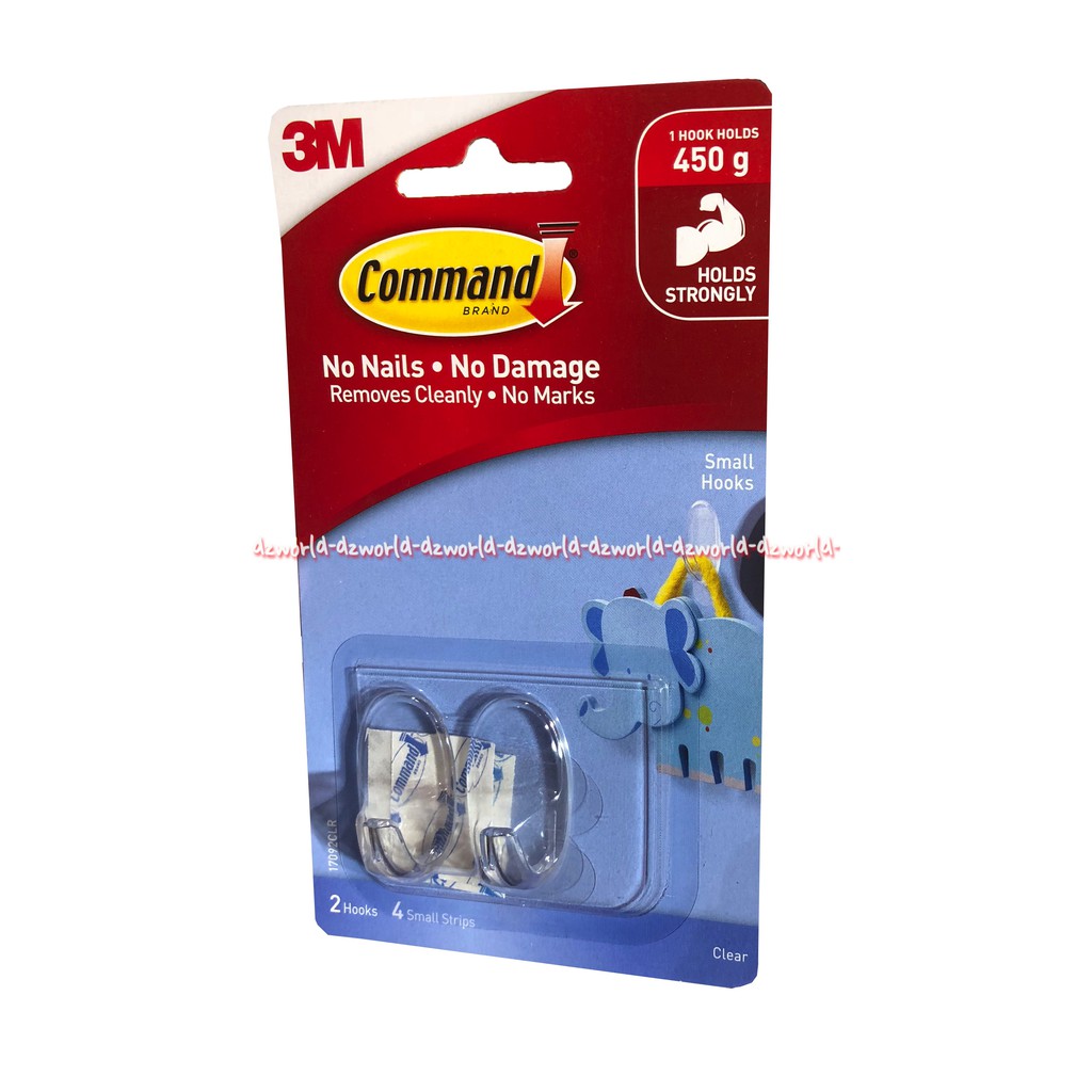 3M Command No Nail Hook Gantungan kecil Double Tip Isi 2 Small Hook