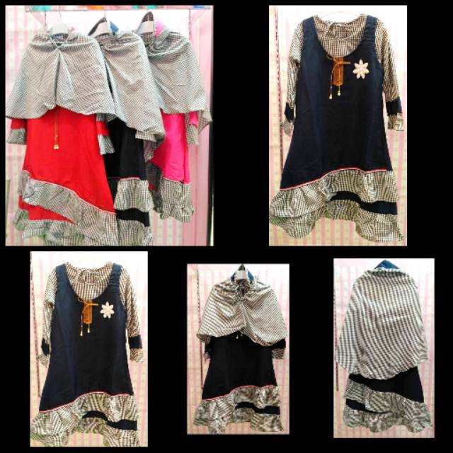 GAMIS SYARI SET KHIMAR ANAK/ BAJU MUSLIM ANAK WANITA/ BAJU ANAK WANITA MUSLIM