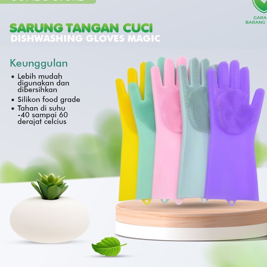 MPRO2 Sarung Tangan Cuci Piring Silikon Dishwashing Gloves Magic Sarung Tangan Dapur Mencuci