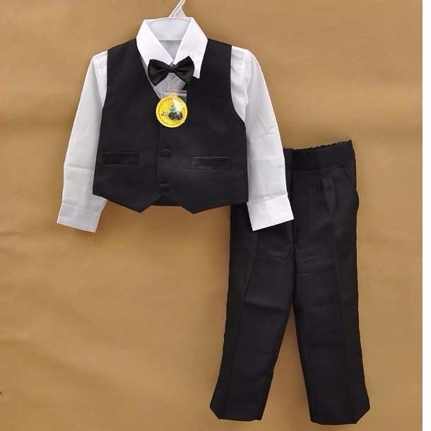 Setelan Anak Laki Tuxedo Vest Premium Usia 6 - 18 Bulan HITAM - Setelan Pesta Tuxedo Anak Cowok Resmi Keren Set