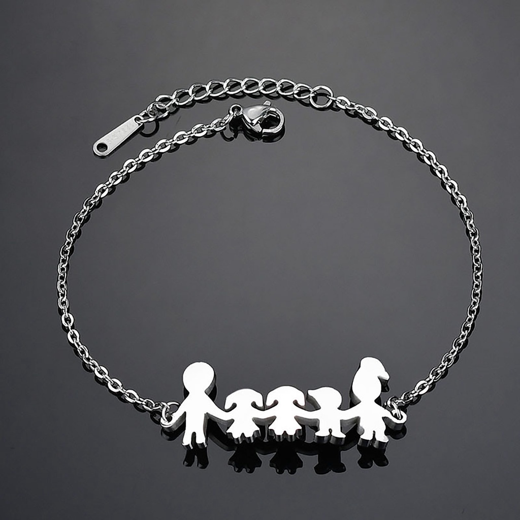 Hu Hu Hu Hu Hu Alat Bantu Pasang Kacamata♡ Gelang Tangan Adjustable Anti Karat Motif Kartun Keluarga Untuk Hadiah