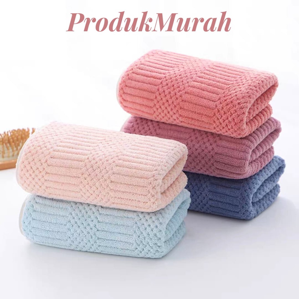 Handuk mandi bulu 70cmx140cm / handuk dewasa / polos salur besar daya serap tinggi dan lembut