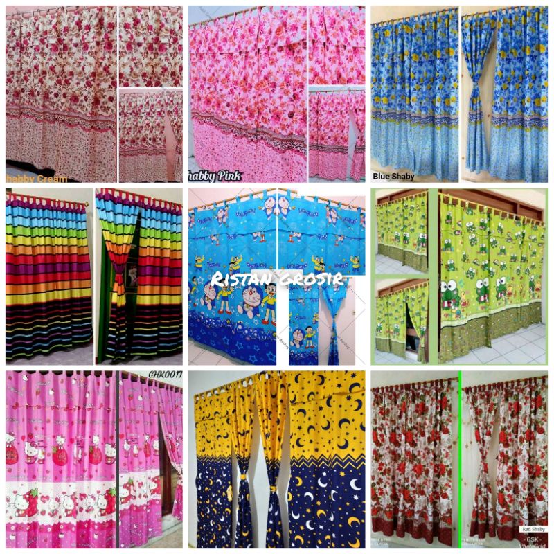 Premium (Mount) GORDEN PINTU KARAKTER KAMAR TIDUR MURAH TIRAI GORDEN JENDELA KAMAR TIDUR DORAEMON