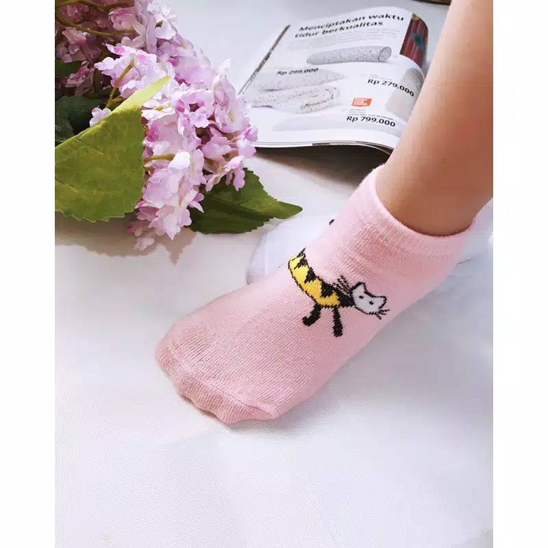 OS Kaos Kaki Motif KUCING / Kaos Kaki Ankle Cute / Socks / Short Socks