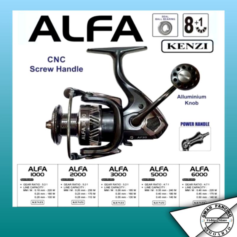 Reel Pancing Power Handle Kenzi Alfa 1000/2000/3000/6000