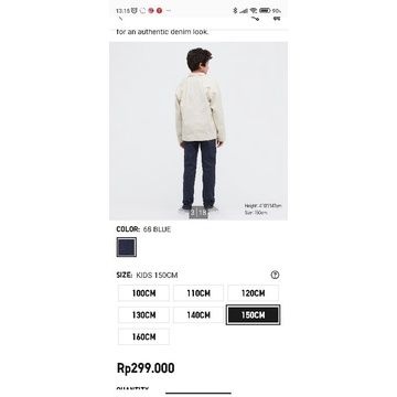 Preloved Uniqlo UNQ KIDS Jeans Navy Midrise Boy Second Not New Original Asli Mulus Murah