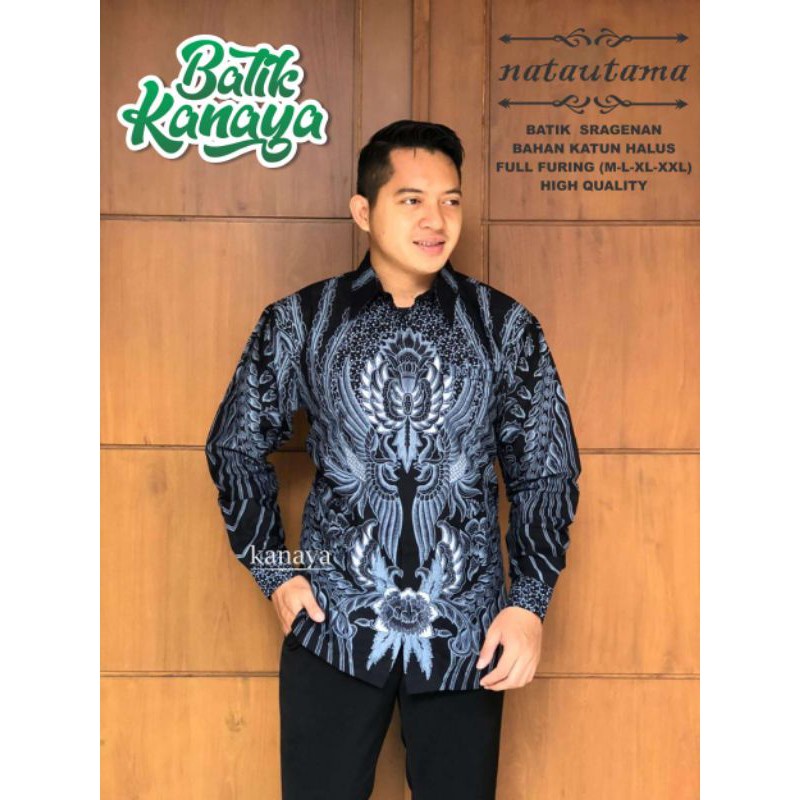 Kanaya Baju Batik Pria Lengan Panjang Modern NATAUTAMA Full Furing