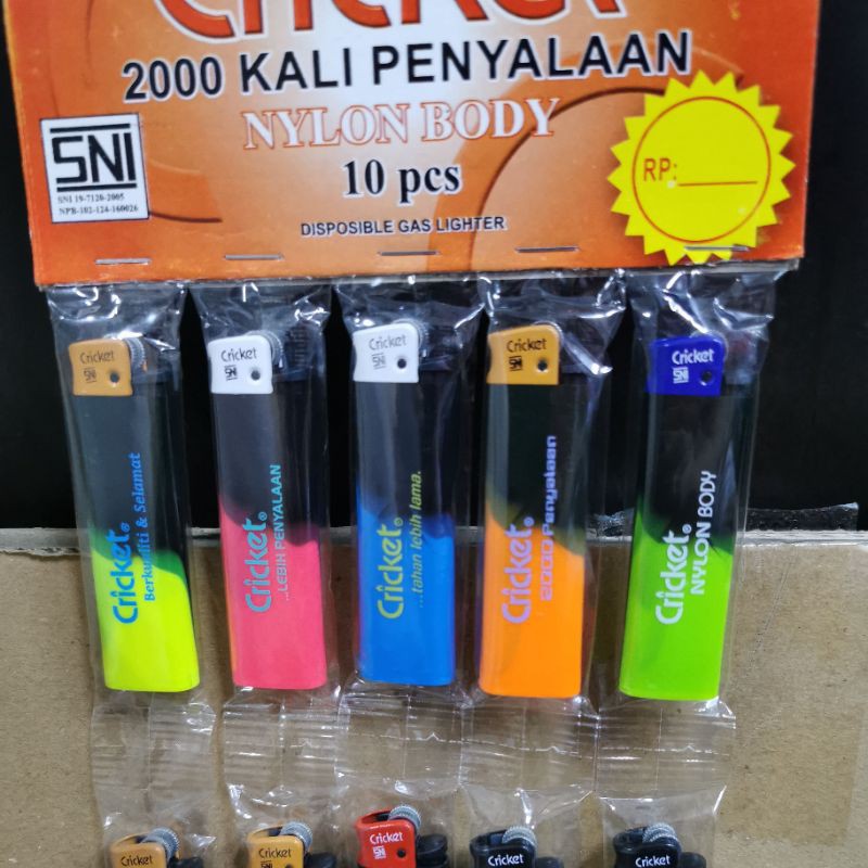 korek api gas cricket pemantik nylon