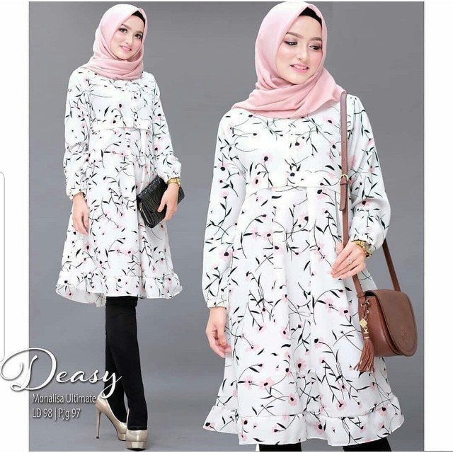 Ruairu TUNIK DEASY TUNIK WOOLPEACH MOTIF TUNIK BASIC TUNIK BUNGA 3 WARNA Murah