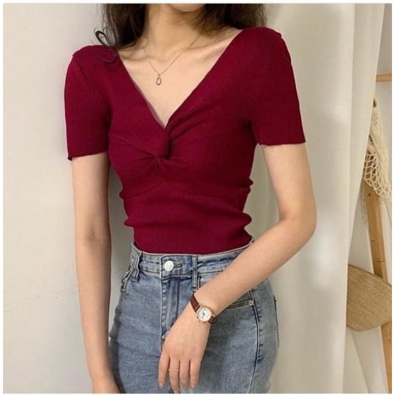 MDLV TOP LEA RAJUT TOP RAJUT CEWEK ATASAN RAJUT KOREA TERBARU BAJU RAJUT BEST SELLER FASHION WANITA