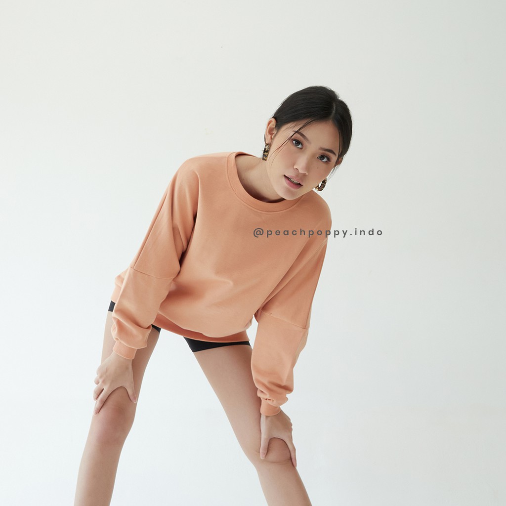 Peach Poppy Cathie Sweater - Atasan Outerwear Wanita Oversized Sweater Pastel All Size