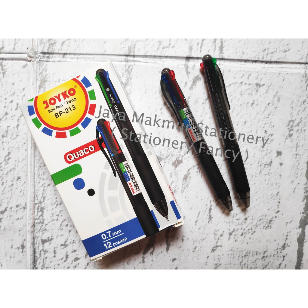 Pen Joyko Quaco 4 Warna 0.7mm BP-213 ( 1 lusin)