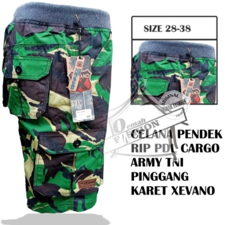 celana pendek pria cargo rib army xevano [SGR.01Jl22ᴰ]